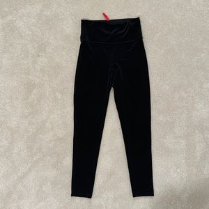 Spanx black velvet leggings!